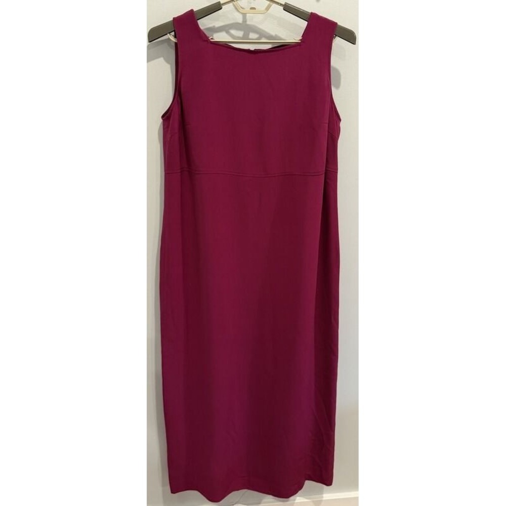Vintage Talbots Plum Square Neck Sleeveless 100% Silk Maxi Dress Size 14